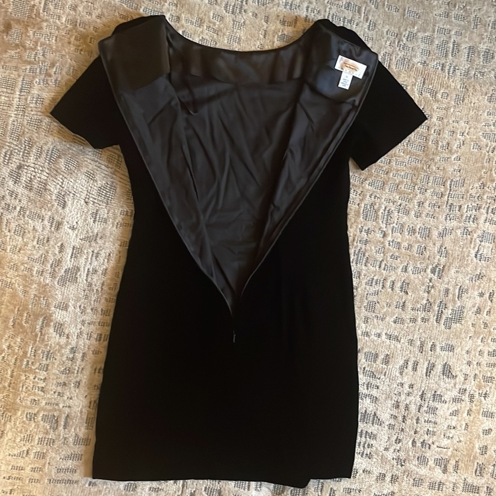 Talbots Little Black Velvet Dress Petite 4 - Picture 6 of 8